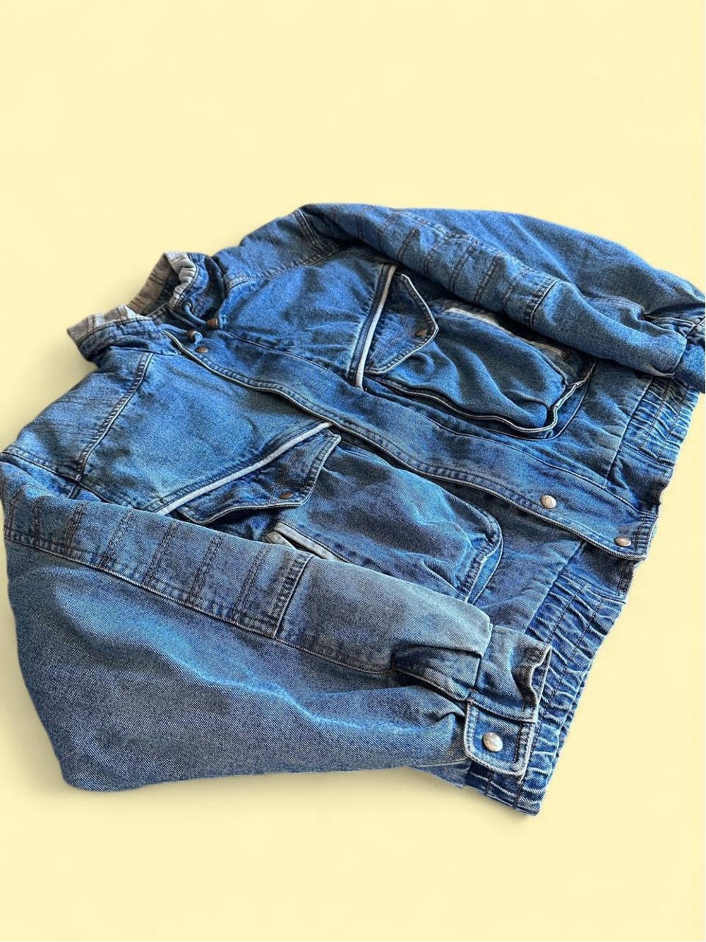 Vintage Eagles Ridge Faded Denim Bomber Cargo Jacket Heavyweight Men’s XL